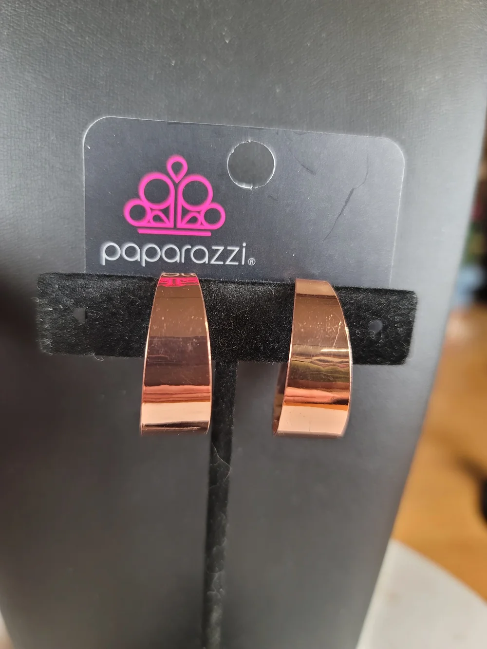 paparazzi Copper Polished Curved Hoop Earrings